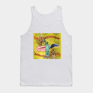 Softball cheetah America love Tank Top